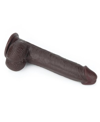 9'' Sliding Skin Dual Layer Dong - Black