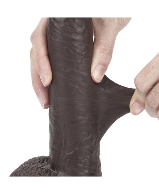 9'' Sliding Skin Dual Layer Dong - Black
