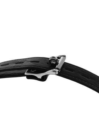 Open Mouth Gag Head Harness with Funnel - Black