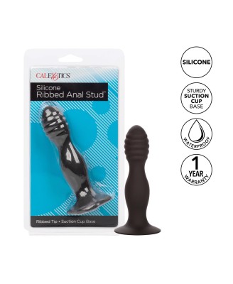 Ribbed Anal Stud Black
