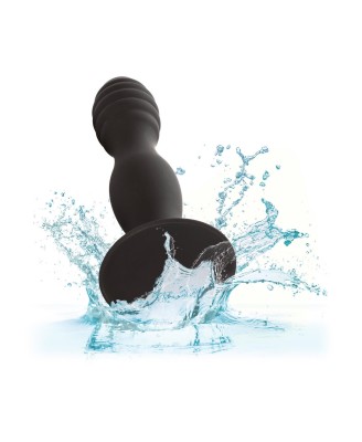 Ribbed Anal Stud Black