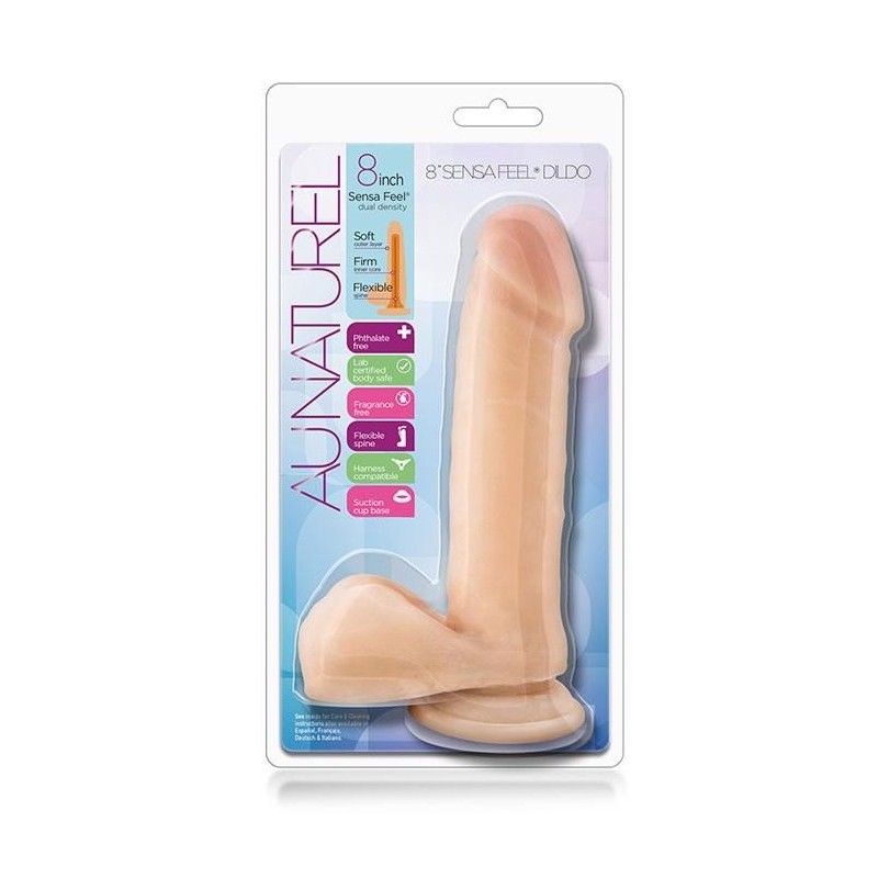 AU NATUREL 8INCH SENSA FEEL DILDO BEIGE