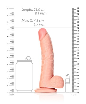 Curved Realistic Dildo  Balls  Suction Cup - 8""""/ 20,5 cm