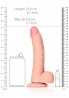 Curved Realistic Dildo  Balls  Suction Cup - 8""""/ 20,5 cm