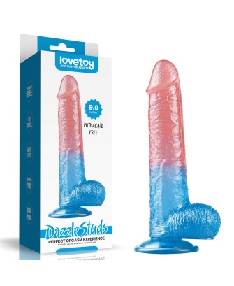 Dazzle Studs - Dildo z Jądrami i Przyssawką - 23cm
