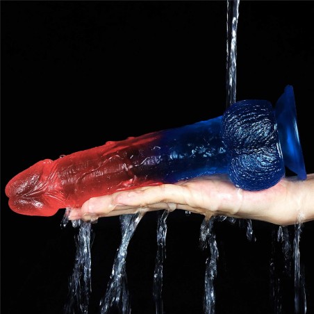 Dazzle Studs - Dildo z Jądrami i Przyssawką - 23cm