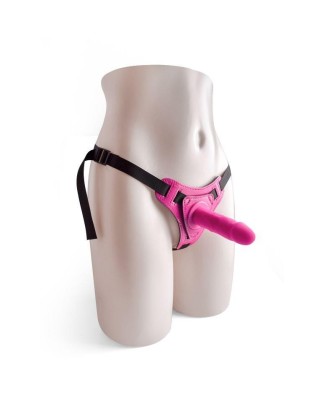 Cintura regolabile strap-on con fallo -  Różowy Zestaw StrapOn - Uprząż + Dildo