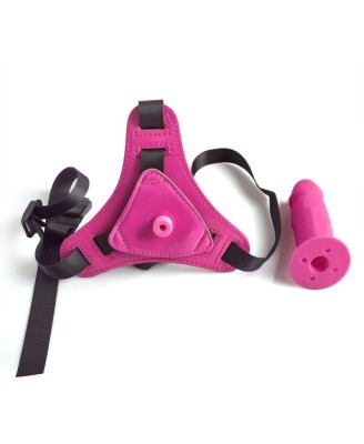 Cintura regolabile strap-on con fallo -  Różowy Zestaw StrapOn - Uprząż + Dildo