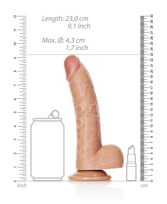 Curved Realistic Dildo  Balls  Suction Cup - 8""""/ 20,5 cm