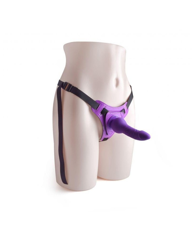 Cintura regolabile strap-on Purple con fallo realistico