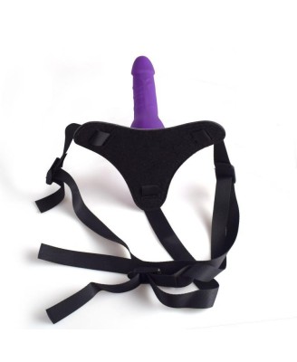 Cintura regolabile strap-on Purple con fallo realistico