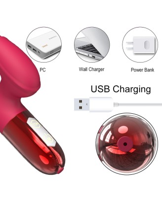 Wibrator-Silicone Vibrator USB, 10 vibration modes, Heating