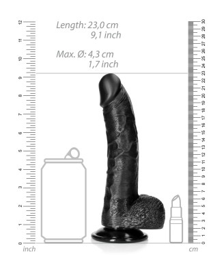 Curved Realistic Dildo  Balls  Suction Cup - 8""""/ 20,5 cm