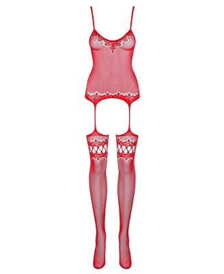 Bielizna-Bodystocking F214 czerwony  S/M/L