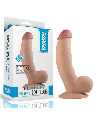 The Ultra Soft Dude - Dildo z Jądrami i Przyssawką - 21,5cm