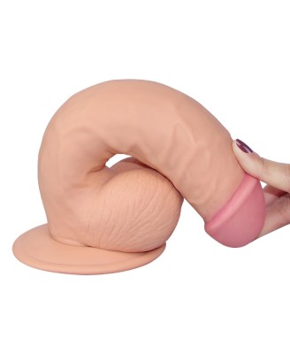 The Ultra Soft Dude - Dildo z Jądrami i Przyssawką - 21,5cm