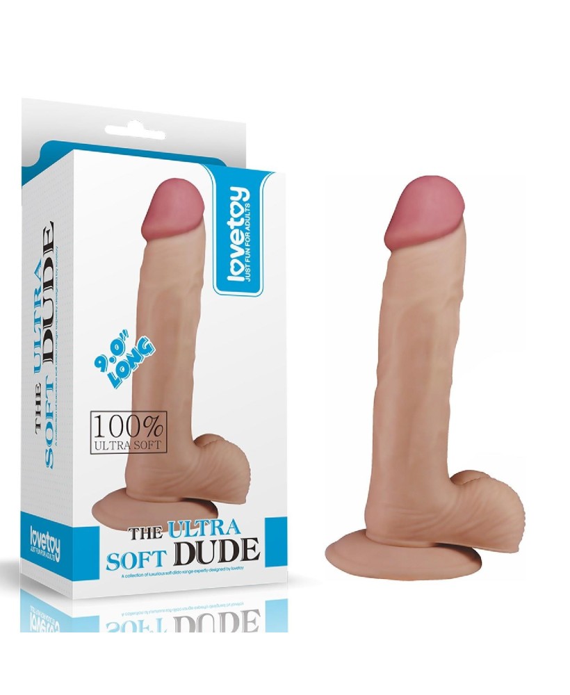 The Ultra Soft Dude - Dildo z Jądrami i Przyssawką - 23cm
