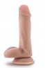 DR. SKIN PLUS  6 INCH POSABLE DILDO WITH BALLS  VANILLA
