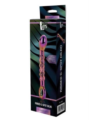 GLAMOUR GLASS RIBBED G-SPOT DILDO