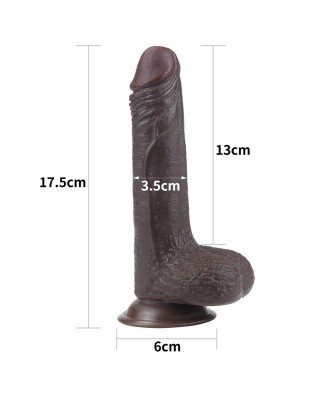 7'' Sliding Skin Dual Layer Dong - Black