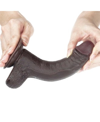 7'' Sliding Skin Dual Layer Dong - Black