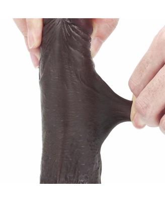 7'' Sliding Skin Dual Layer Dong - Black