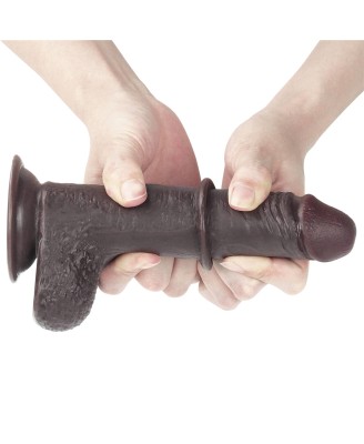 7'' Sliding Skin Dual Layer Dong - Black