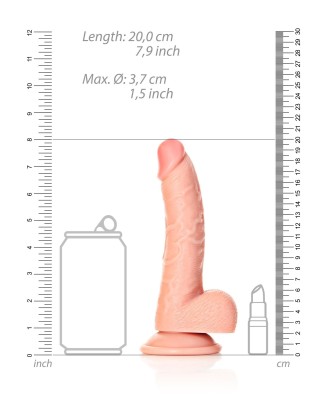 Curved Realistic Dildo  Balls  Suction Cup - 7""""/ 18 cm