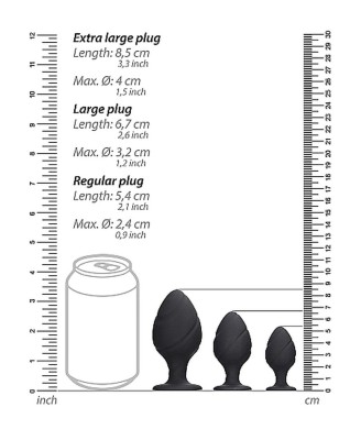 Swirled Butt Plug Set - Black