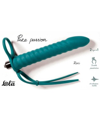 Strap-on Pure Rori - Zielone Dildo do Podwójnej Penetracji