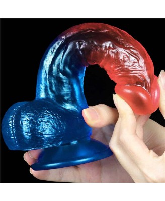 Dazzle Studs - Dildo z Jądrami i Przyssawką - 20cm