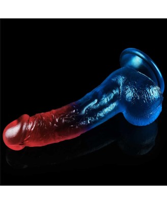 Dazzle Studs - Dildo z Jądrami i Przyssawką - 20cm