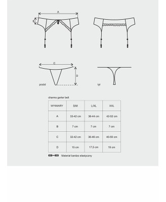 Bielizna-Charms pas do pończoch i stringi czarny L/XL