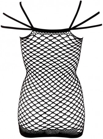 Net Dress with 3 straps - Czarna Sukienka Siateczkowa - S-L