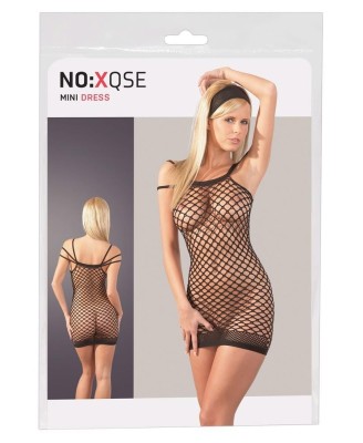 Net Dress with 3 straps - Czarna Sukienka Siateczkowa - S-L