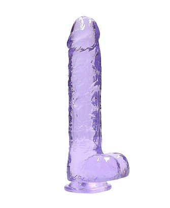 RealRock - Realistyczne Dildo z Jądrami - Transparentne - 23 cm