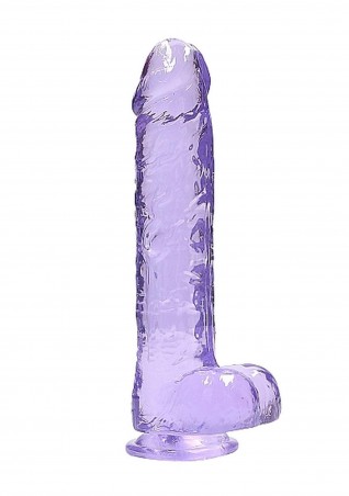 RealRock - Realistyczne Dildo z Jądrami - Transparentne - 23 cm
