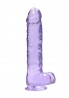 RealRock - Realistyczne Dildo z Jądrami - Transparentne - 23 cm