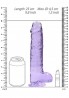 RealRock - Realistyczne Dildo z Jądrami - Transparentne - 23 cm
