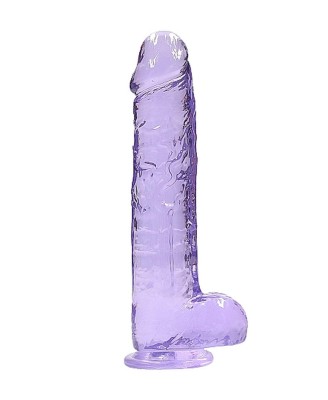 RealRock - Realistyczne Dildo z Jądrami - Transparentne - 23 cm