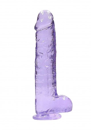 RealRock - Realistyczne Dildo z Jądrami - Transparentne - 23 cm