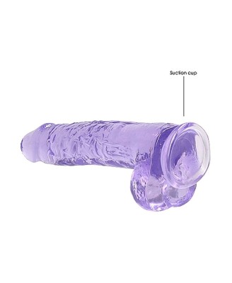 RealRock - Realistyczne Dildo z Jądrami - Transparentne - 23 cm