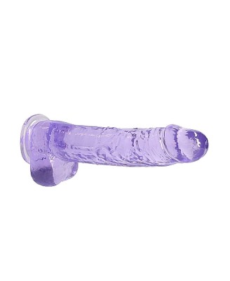 RealRock - Realistyczne Dildo z Jądrami - Transparentne - 23 cm