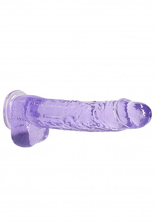 RealRock - Realistyczne Dildo z Jądrami - Transparentne - 23 cm