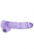 RealRock - Realistyczne Dildo z Jądrami - Transparentne - 23 cm