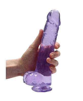 RealRock - Realistyczne Dildo z Jądrami - Transparentne - 23 cm