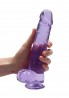 RealRock - Realistyczne Dildo z Jądrami - Transparentne - 23 cm