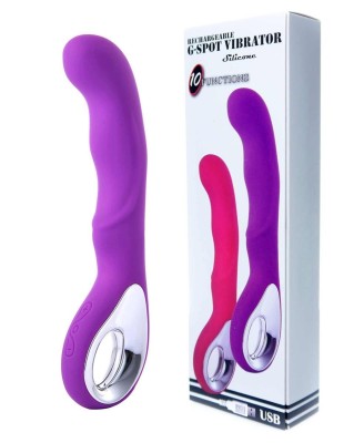 Vibrator G-spot 10 functions USB Purple