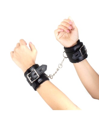 Kajdanki-Black Bondage Handcuffs BDSM