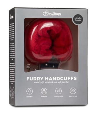 Kajdanki-Furry Handcuffs - Red